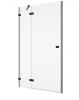 Ronal drzwi jednoczęściowe prawe ze ścianką stałą w linii 75-120x200 cm, szkło przezroczyste, profile BLACK LINE czarny mat AN13WDSM10607